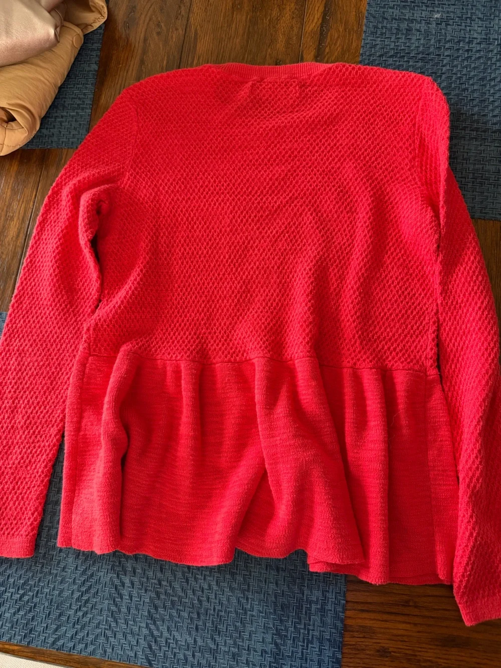 abercrombie kids red textured knit top